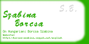 szabina borcsa business card